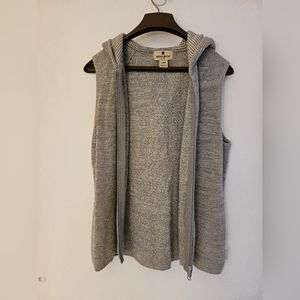 WOOLRICH large women's gray zippered hooded sweater vest